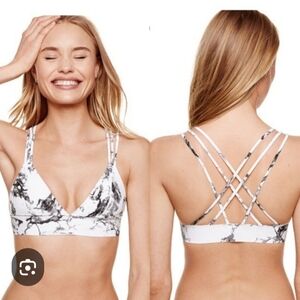 Women's VS Marble Print Strappy Sports Bra Sz XS